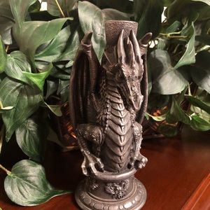 Medieval Dragon 1” candle holder